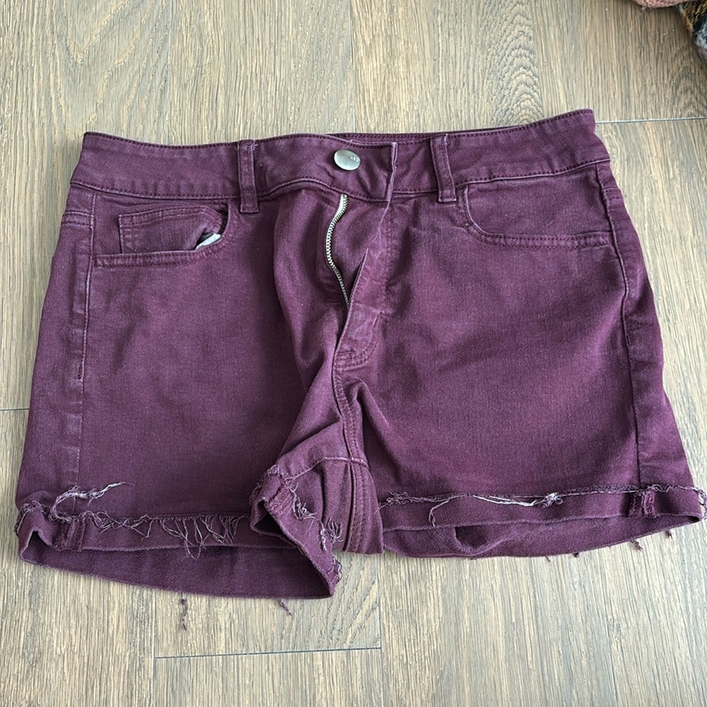 Women’s Burgundy Denim Jean Shorts